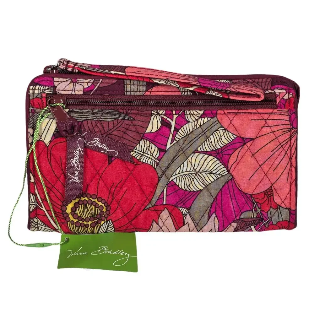 VERA BRADLEY FRONT ZIP WRISTLET – BOHEMIAN BLOOMS – 7.5